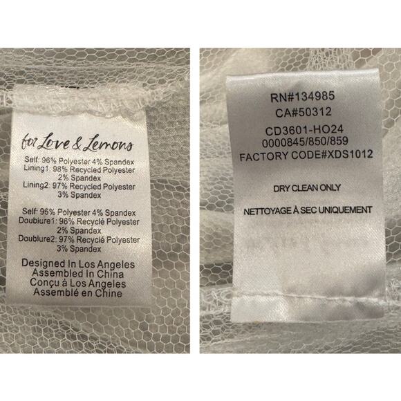 For Love & Lemons Whipped Cream Bow Detail Taffeta Minidress Size Small - Picture 15 of 16